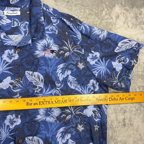 Tommy Bahama Patriots Floral Hawaiian Shirt 100% Silk Mens 3XL Camp Resortwear - Picture 7 of 7